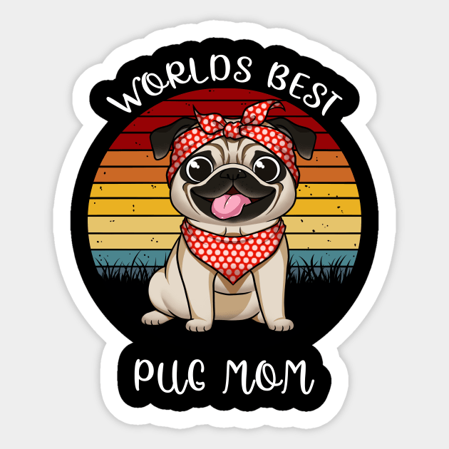 World's Best Pug Mom: Paw-some Love and Devotion Sticker by Holymayo Tee